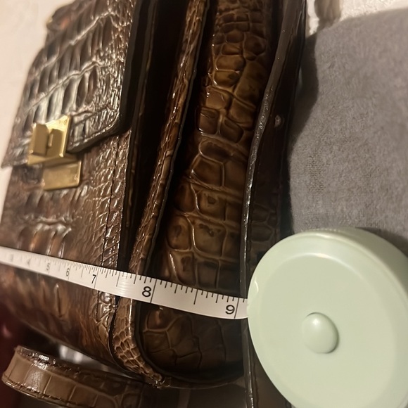 Bronze and brown alligator messenger/ crossbody - Picture 9 of 11